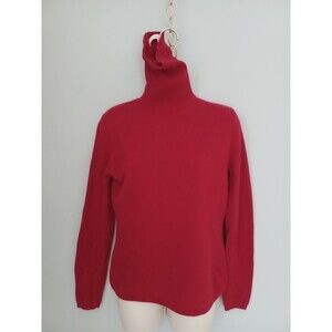 Cashmere Sweater Women M Turtleneck Red